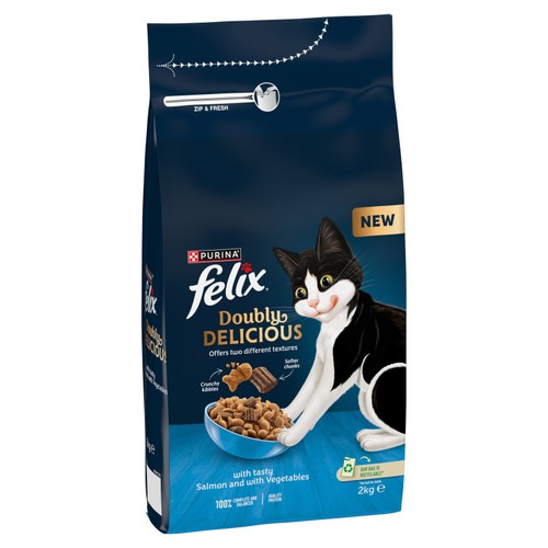 Felix Doubly Delicious Salmon & Vegetables Dry Cat Food thumbnail 2
