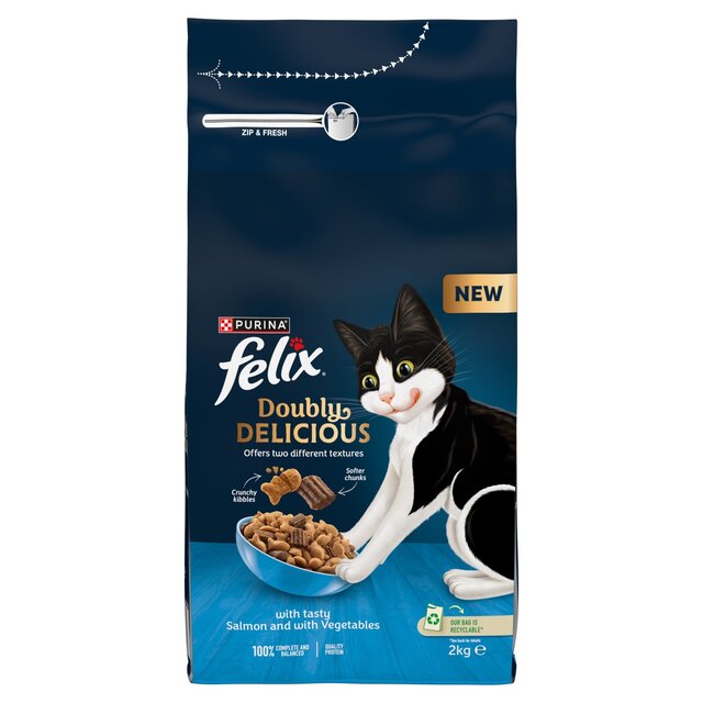 Felix Doubly Delicious Salmon & Vegetables Dry Cat Food thumbnail 2
