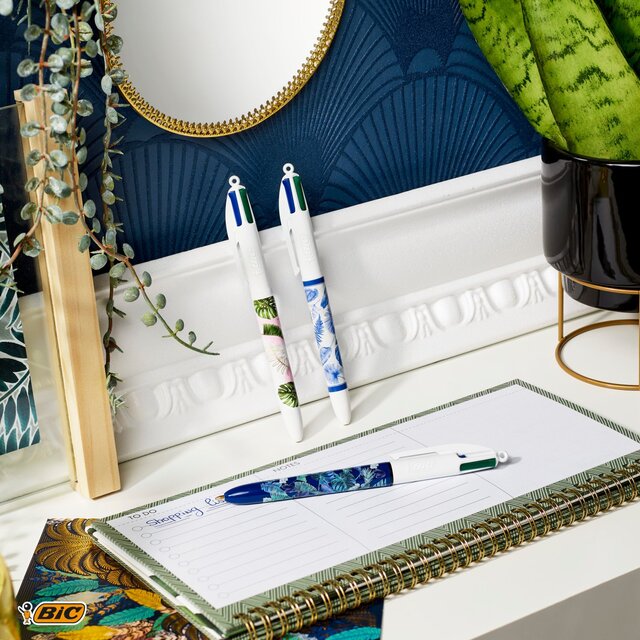 BIC 4 Colours Botanical Retractable Ballpoint Pens, Pack of 5 thumbnail 2