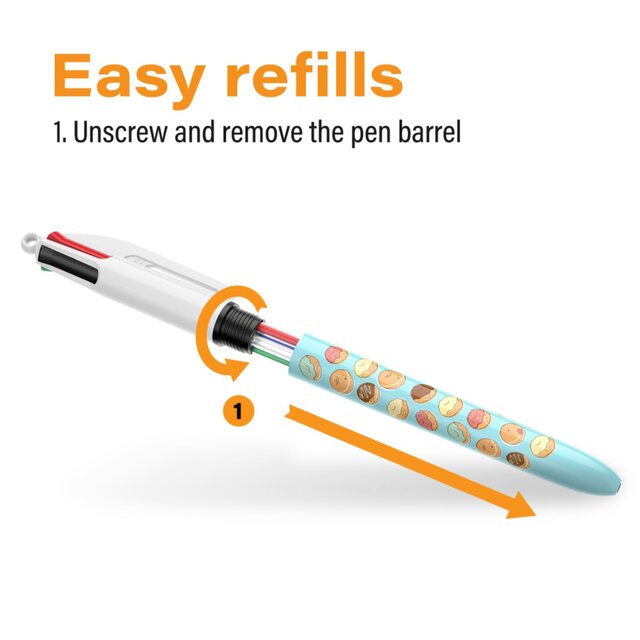 BIC 4 Colours Botanical Retractable Ballpoint Pens, Pack of 5 thumbnail 3