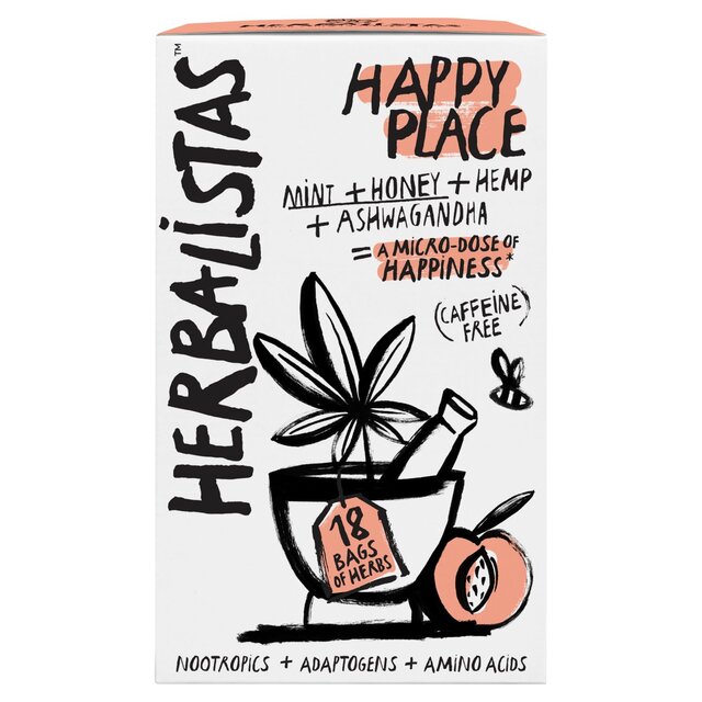 Herbalistas Happy Place Herbal Tea with Mint, Honey & Hemp