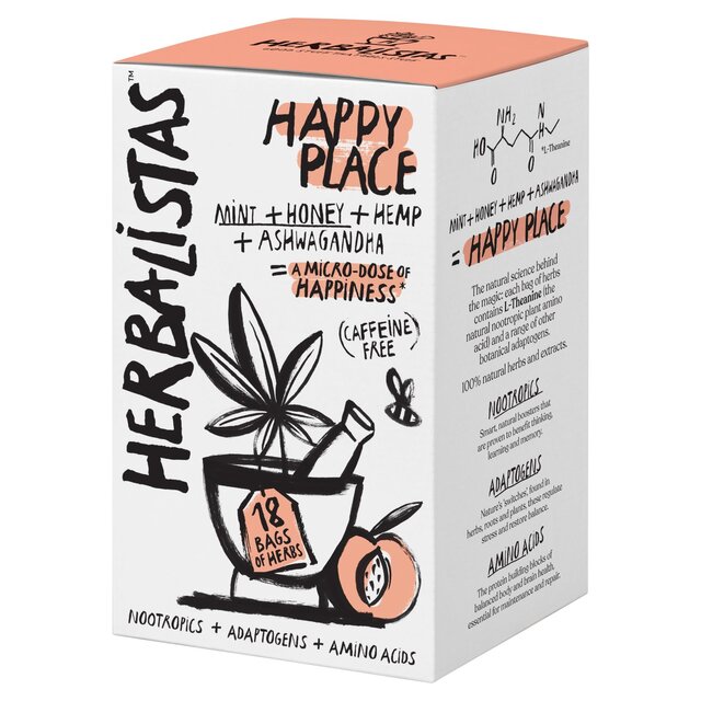 Herbalistas Happy Place Herbal Tea with Mint, Honey & Hemp thumbnail 2