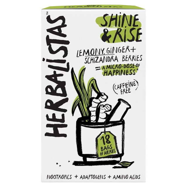 Herbalistas Shine & Rise Herbal Tea with Lemongrass, Ginger & Schizandra