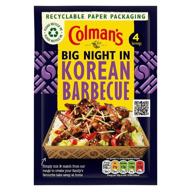 Colman's BBQ Korean Sauce Dry Packet Mix 45G thumbnail 2