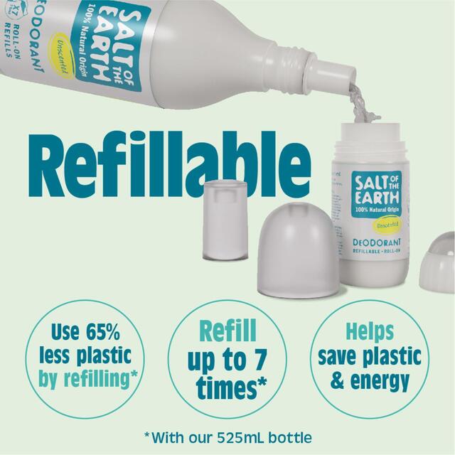 Salt of the Earth Unscented Natural Deodorant Refillable Roll-on thumbnail 2