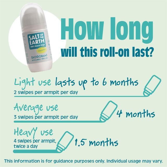 Salt of the Earth Unscented Natural Deodorant Refillable Roll-on thumbnail 4