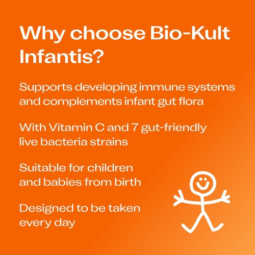 Bio-Kult Infantis Kids Probiotics Gut Supplement 7 Strains with Vitamin C thumbnail 3