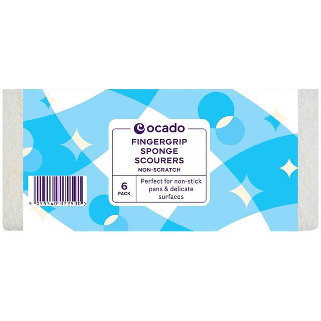 Ocado 6 Non Scratch Finger Grip Sponge Scourers thumbnail 2