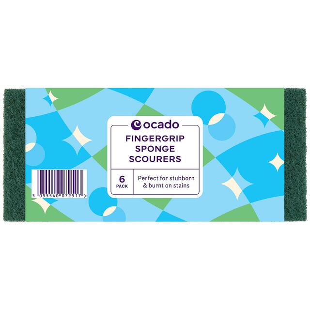 Ocado 6 Fingergrip Sponge Scourers thumbnail 2