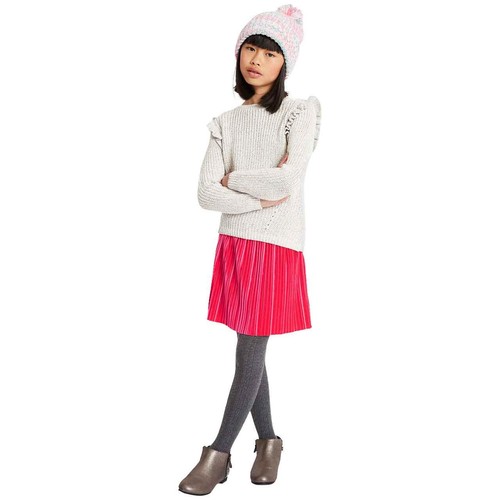 M&S Girls Cable Knit Tights, 11-12 Years, Grey thumbnail 2