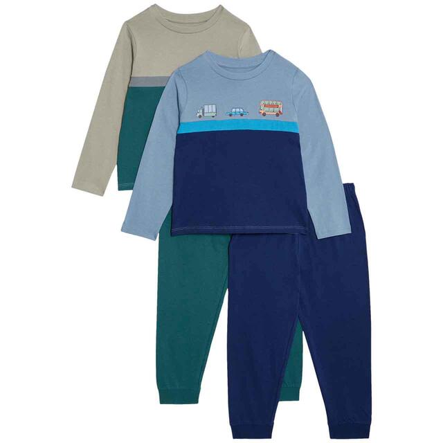 M&S Transport Cut and Sew Pyjamas, 4-5 Years, Blue