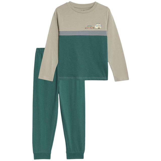 M&S Transport Cut and Sew Pyjamas, 4-5 Years, Blue thumbnail 2