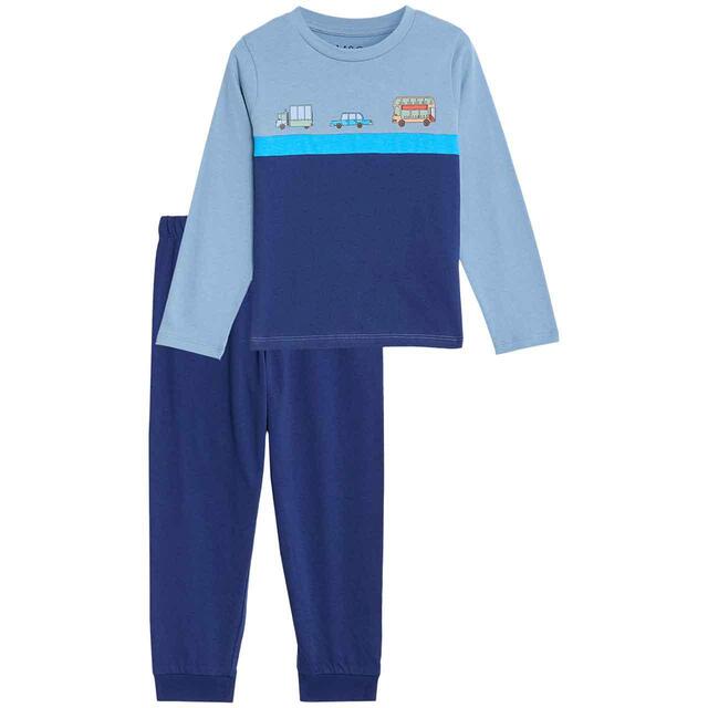 M&S Transport Cut and Sew Pyjamas, 4-5 Years, Blue thumbnail 3