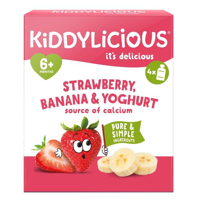 Kiddylicious Strawberry, Banana & Yoghurt Pouch Snack Baby Food multi 6m+ thumbnail 2