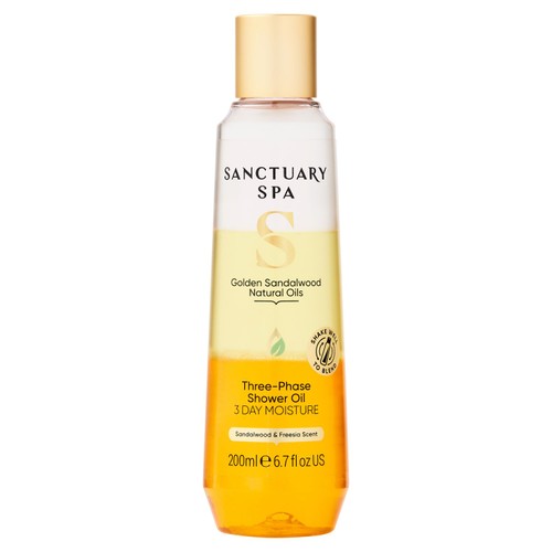 Sanctuary Spa Golden Sandalwood Natural Oils Three-Phase Shower Oil