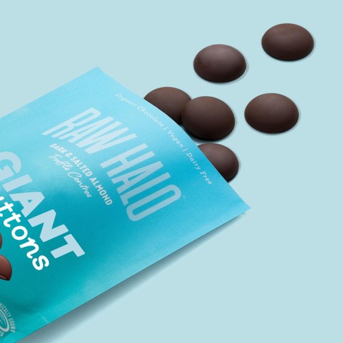 Raw Halo Dark & Salted Almond Vegan Giant Chocolate Buttons thumbnail 3