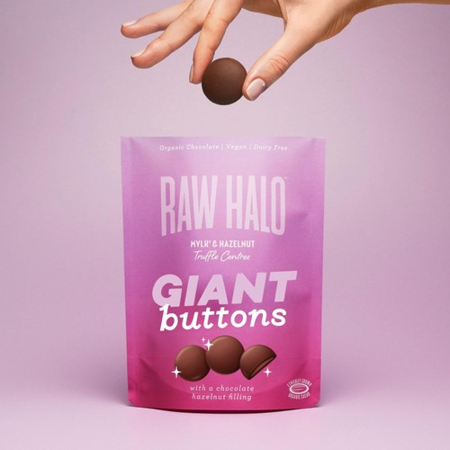 Raw Halo Mylk & Hazelnut Vegan Giant Chocolate Buttons thumbnail 2