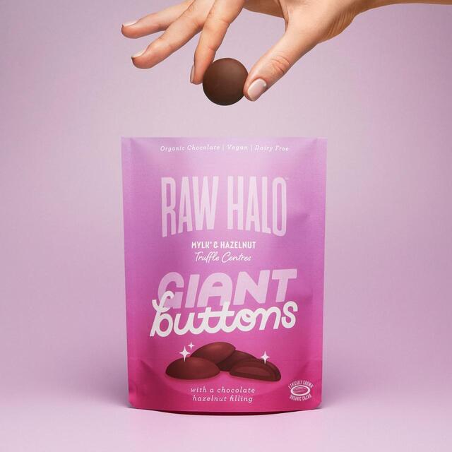Raw Halo Mylk & Hazelnut Vegan Giant Chocolate Buttons thumbnail 2