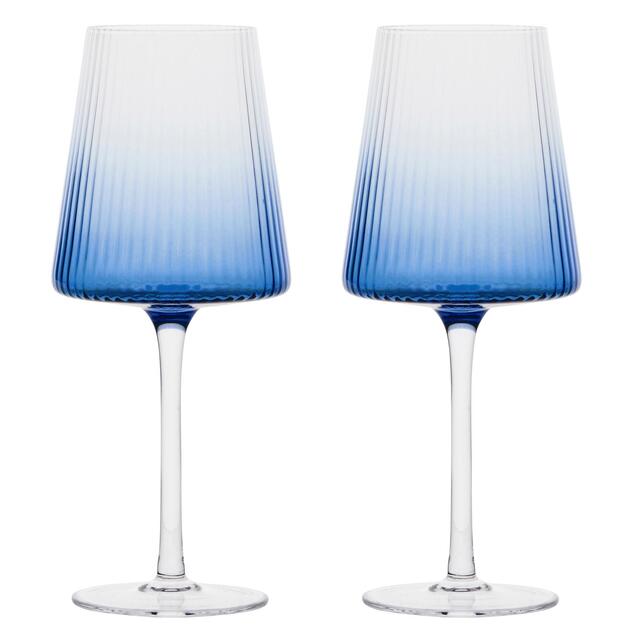 Anton Studio Designs Empire Blue Wine Glasses