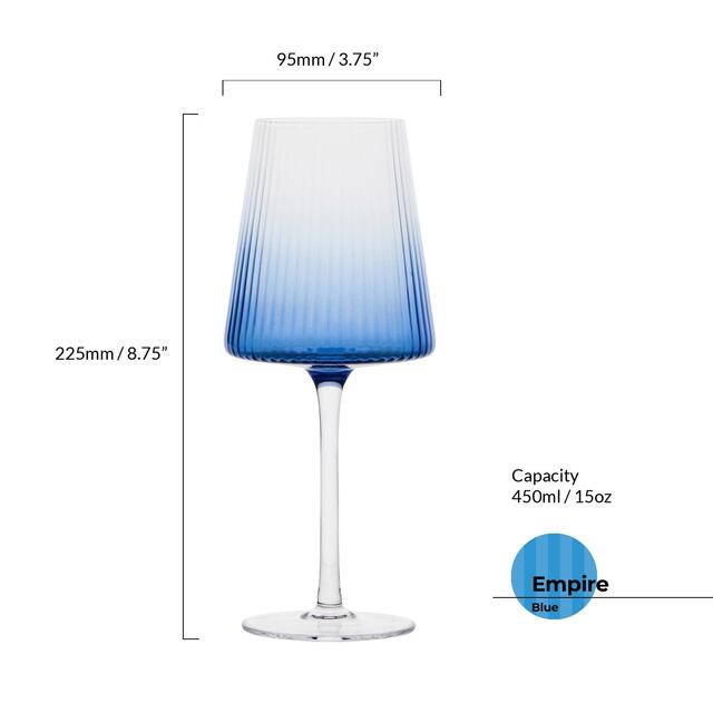 Anton Studio Designs Empire Blue Wine Glasses thumbnail 4