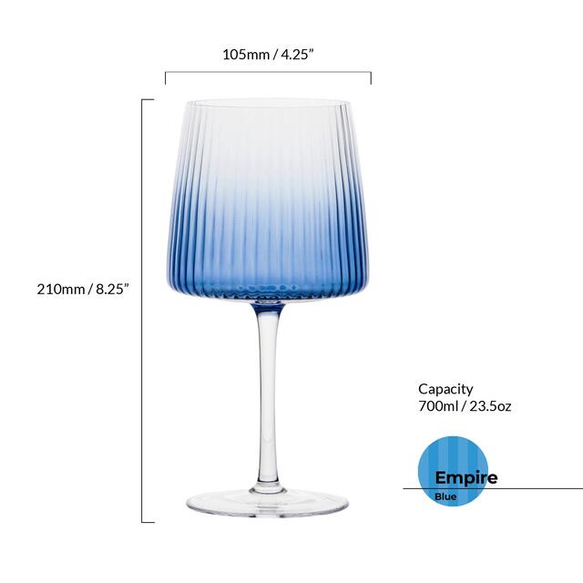 Anton Studio Designs Empire Blue Gin Glasses thumbnail 3