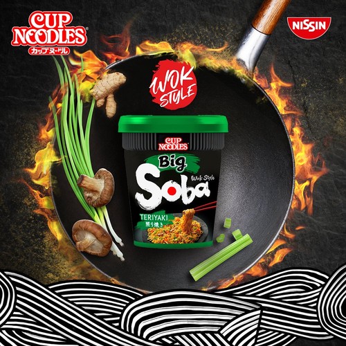 Nissin Soba Big Instant Wheat Noodles with Teriyaki Seasoning Sauce. thumbnail 3
