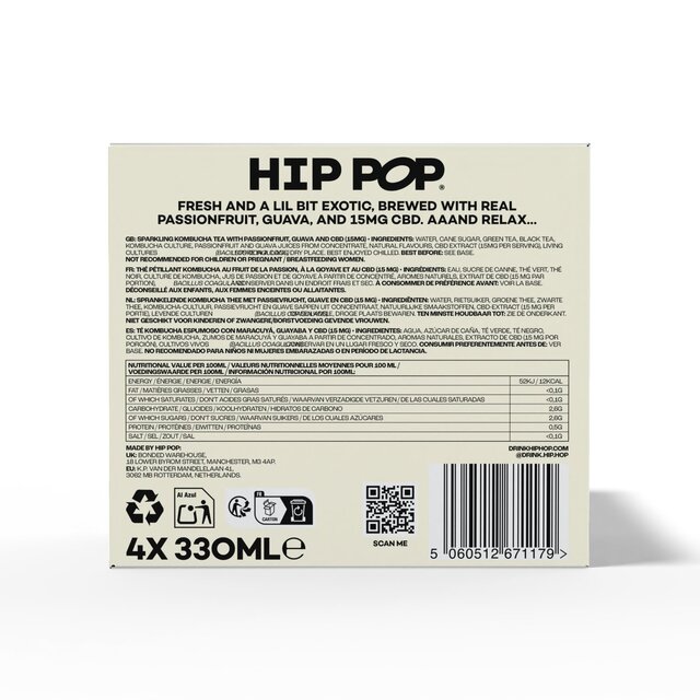 Hip Pop Passionfruit & Guava CBD Kombucha thumbnail 4