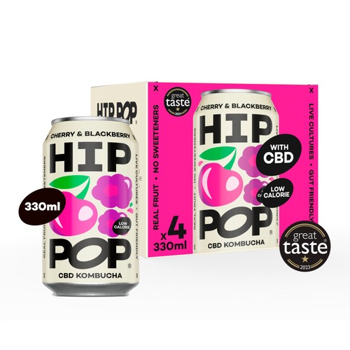 Hip Pop Cherry & Blackberry CBD Kombucha thumbnail 3