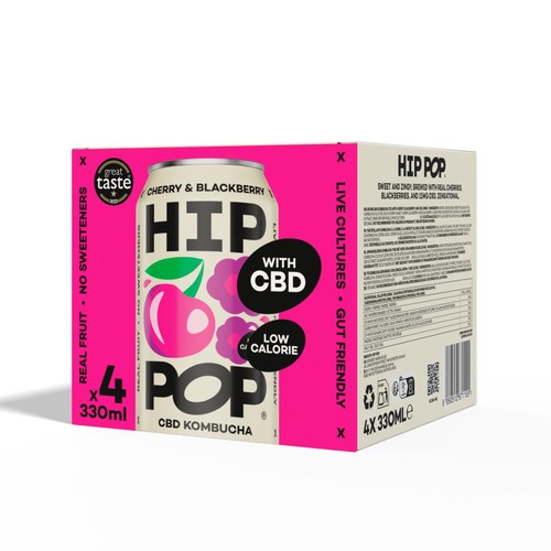 Hip Pop Cherry & Blackberry CBD Kombucha thumbnail 8
