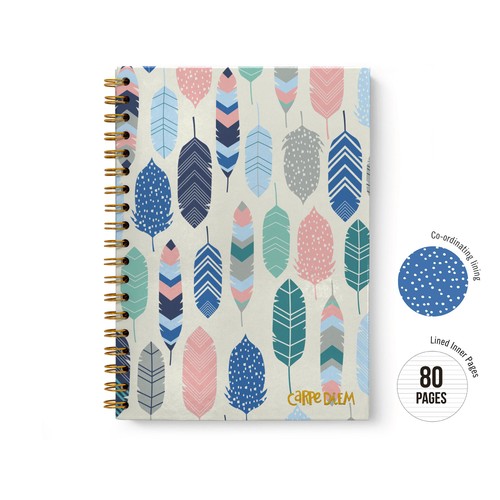 Pukka Pad - Carpe Diem B5 Spiral Hardcover Notebook Feathers thumbnail 3