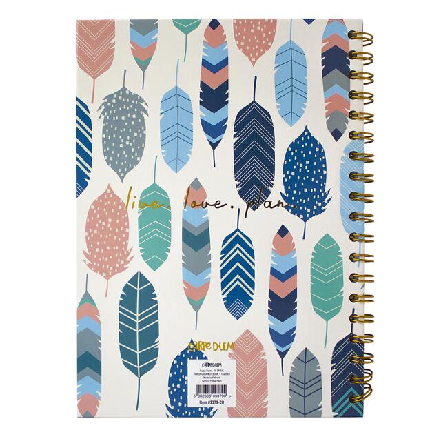 Pukka Pad - Carpe Diem B5 Spiral Hardcover Notebook Feathers thumbnail 5