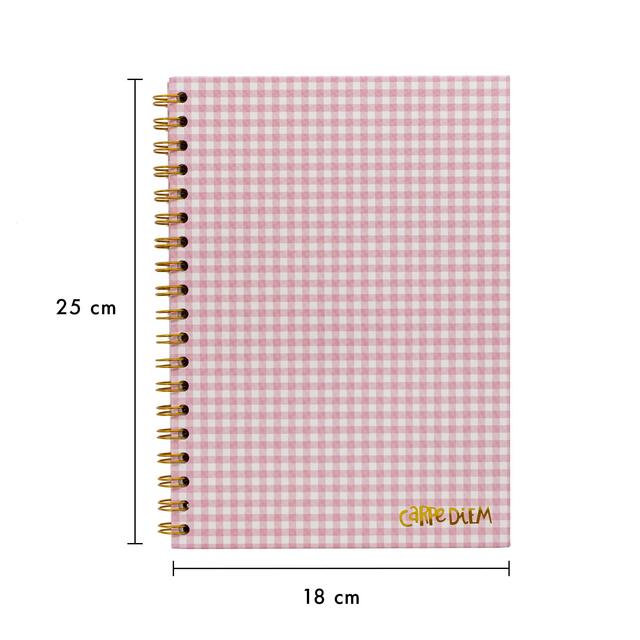Pukka Pad - Carpe Diem B5 Spiral Hardcover Notebook Pink Check thumbnail 2