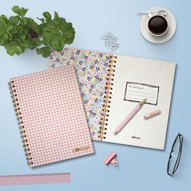 Pukka Pad - Carpe Diem B5 Spiral Hardcover Notebook Pink Check thumbnail 6