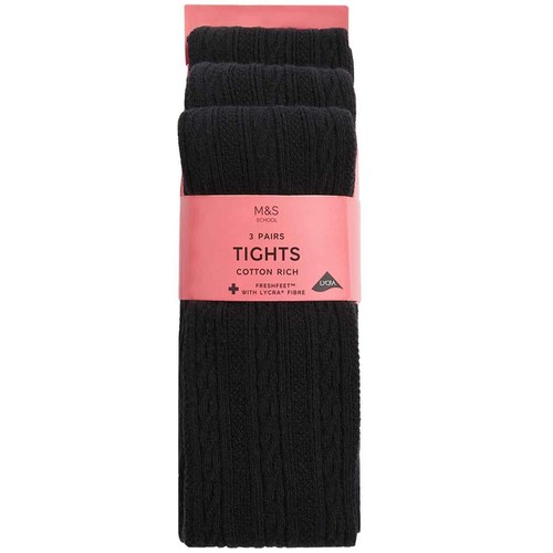 M&S Collection Cable Knit Tights, 9-10 Years