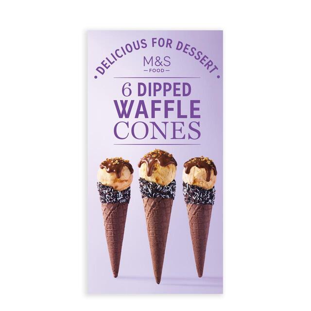 M&S 6 Dipped Waffle Cones