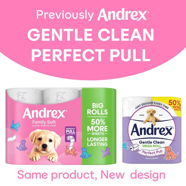 Andrex Family Soft Perfect Pull Toilet Roll Mega Rolls thumbnail 6