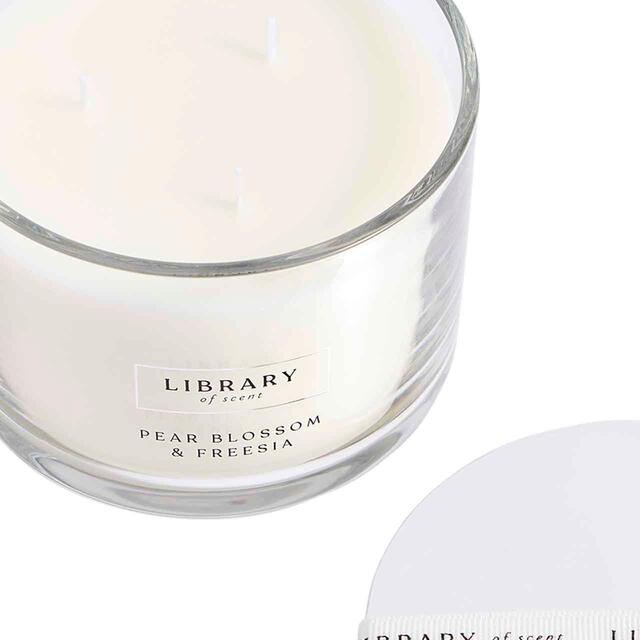 M&S Library of Scent Pear Blossom & Freesia 3 Wick Candle thumbnail 2