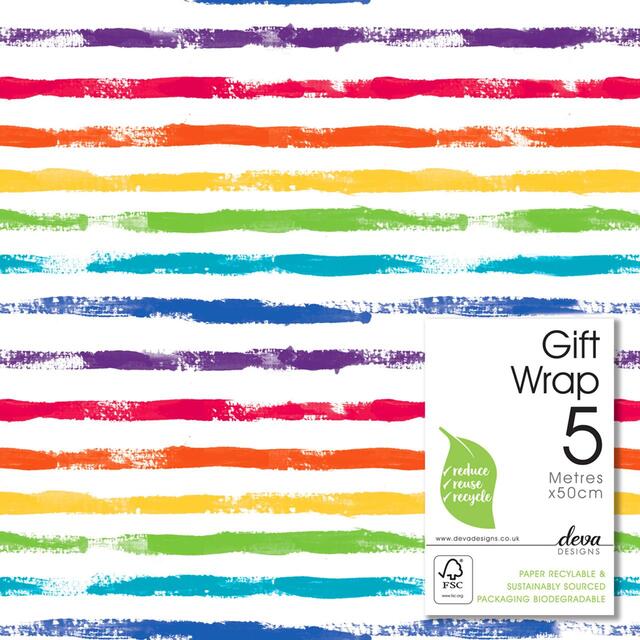Rainbow Stripe Gift Wrap Roll thumbnail 2