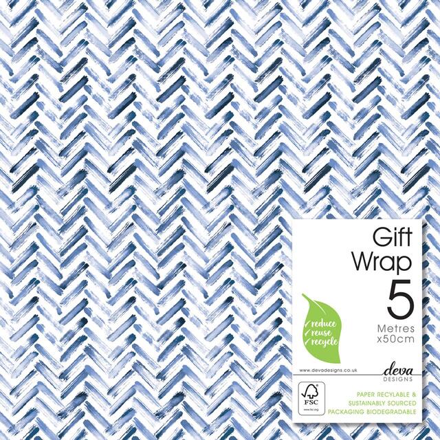 Blue Chevron Gift Wrap Roll thumbnail 2