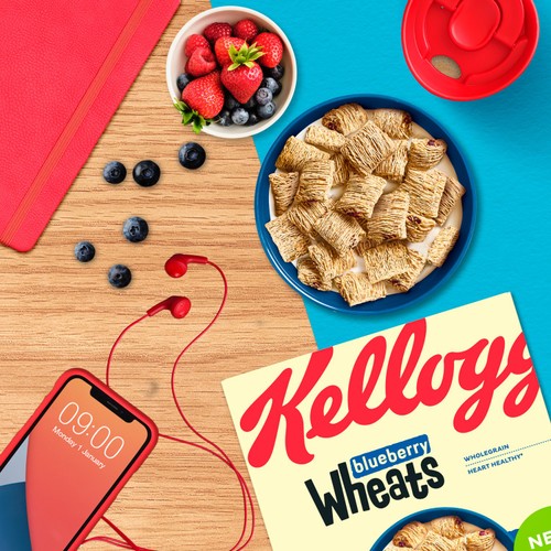 Kellogg's Wheats Blueberry Breakfast Cereal thumbnail 4
