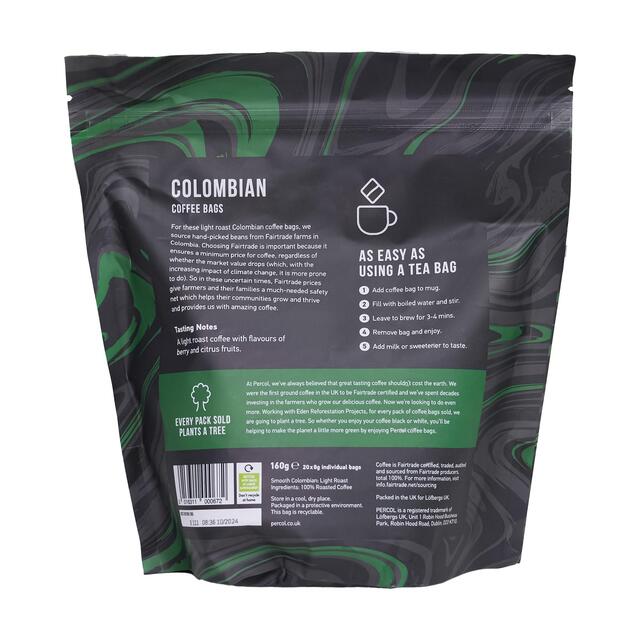 Percol Colombian Fairtrade Coffee Bags 20 Pack thumbnail 5
