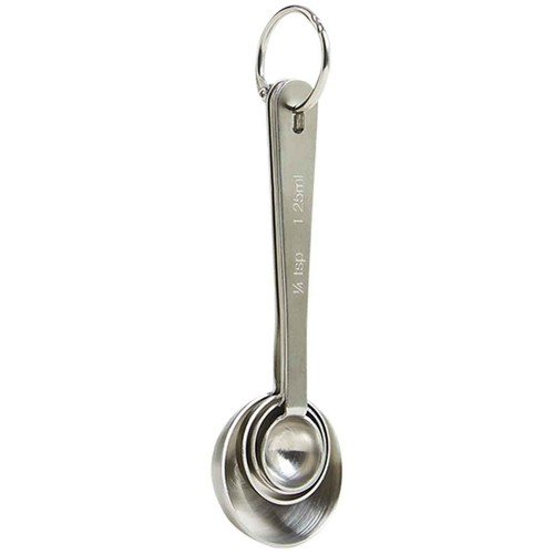 M&S Set of 4 Stainless Steel Measuring Spoons, Silver thumbnail 2