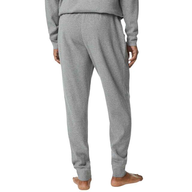 M&S Mens Pure Cotton Waffle Loungewear Bottoms, S, Grey thumbnail 3