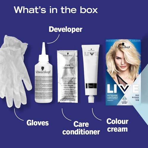 Schwarzkopf LIVE Intense Lightener Permanent Colouration Max Blonde 00B thumbnail 5