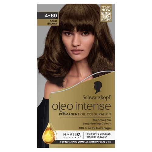Schwarzkopf Oleo Intense Permanent Hair Colour with HAPTIQ Gold Brown 4-60