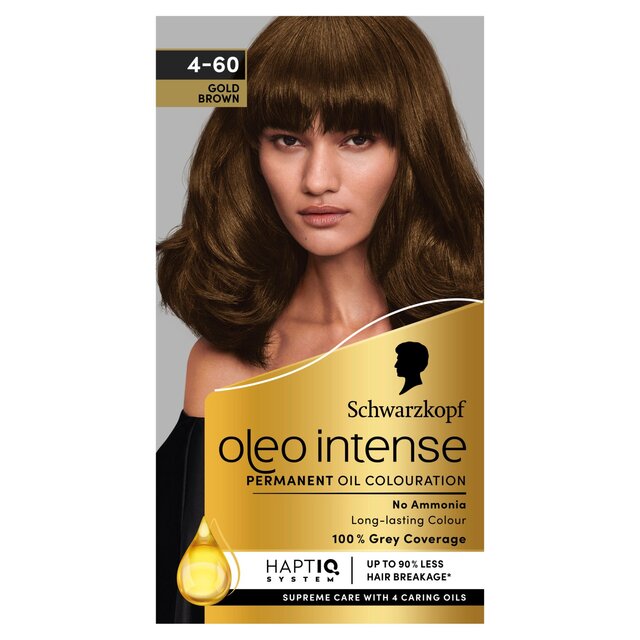 Schwarzkopf Oleo Intense Permanent Hair Colour with HAPTIQ Gold Brown 4-60