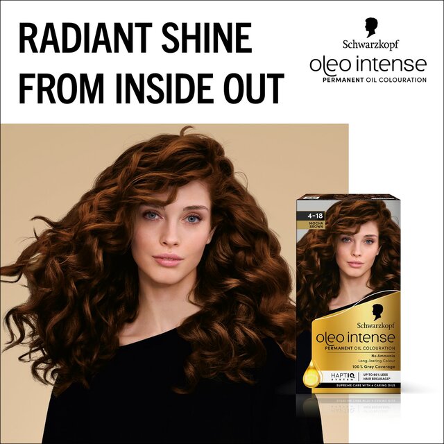Schwarzkopf Oleo Intense Permanent Hair Colour with HAPTIQ Mocha Brown 4-18 thumbnail 7