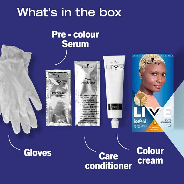 Schwarzkopf LIVE, Bleach, Permanent Blonde Hair Dye, Ultra Lightener L09 thumbnail 4