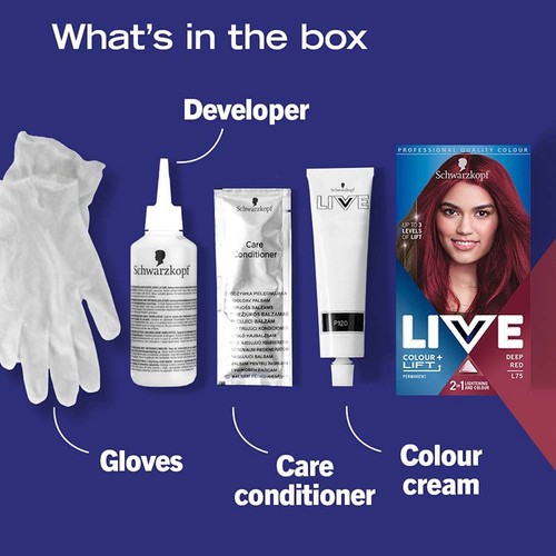 Schwarzkopf LIVE, Long-Lasting Permanent Red Hair Dye Deep Red L75 thumbnail 4