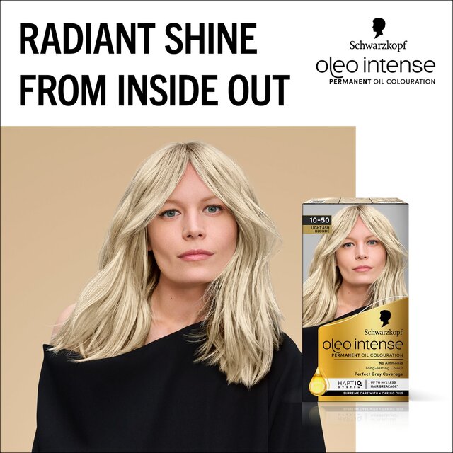 Schwarzkopf Oleo Intense Permanent Hair Colour Light Ash Blonde 10-50 thumbnail 6